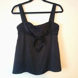 Betsey Johnson Black Silk Sleeveless Strappy Blouse, size 10